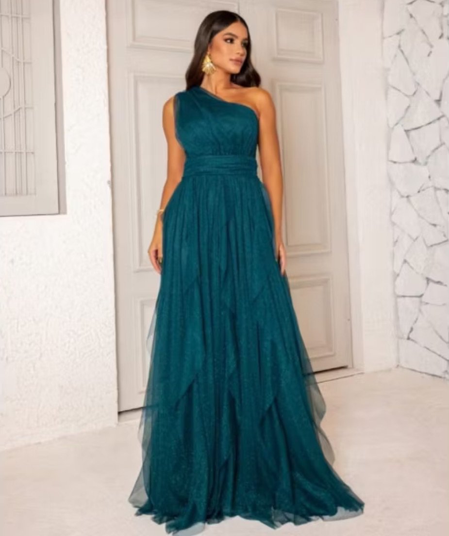 Vestido Elegante de Ombro Único