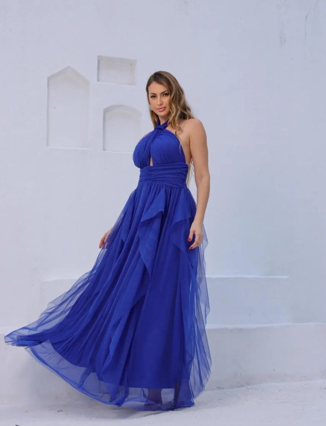 Vestido Fluido Azul Royal
