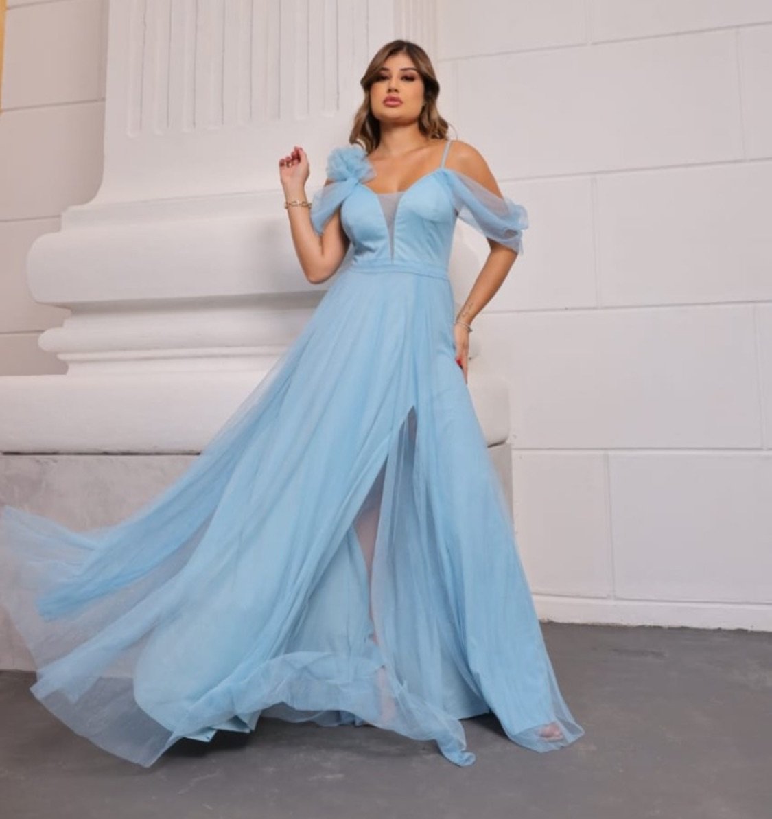 Vestido Azul Sofisticado