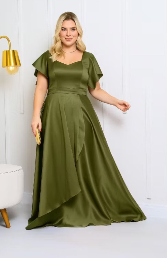 Vestido Oliva Sofisticado