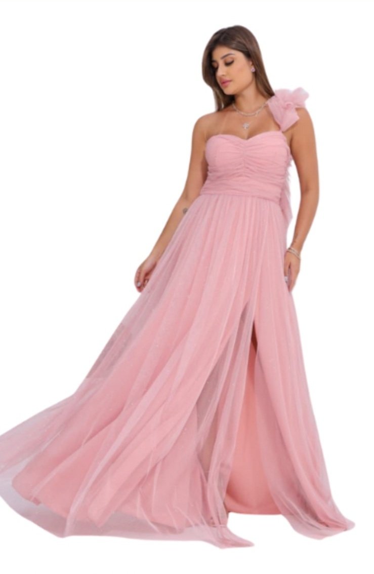 Vestido Rosa Chá Elegante