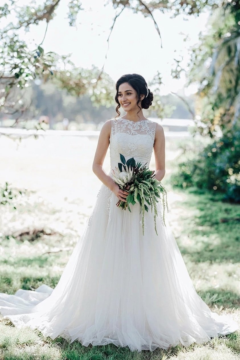 Vestido Romântico com Renda Floral