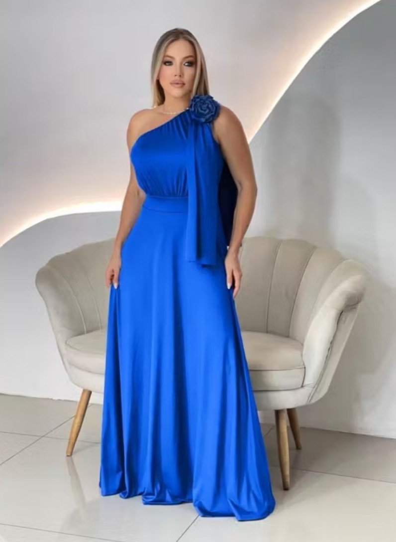 Vestido Royal de Um Ombro