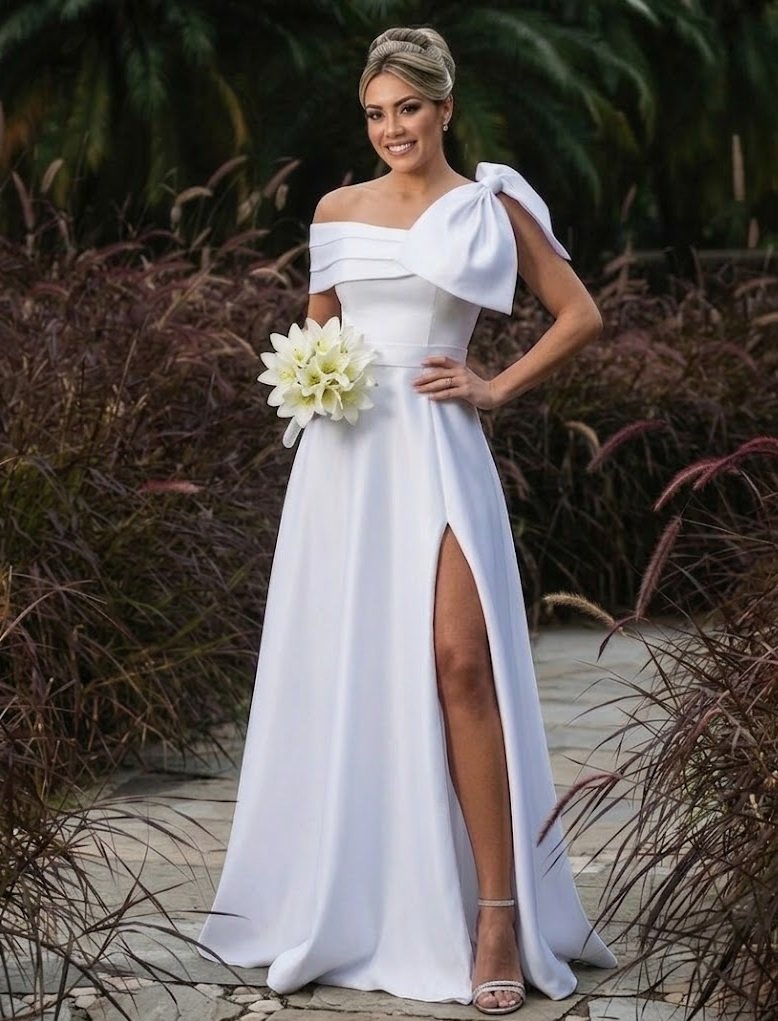 Elegância Assimétrica com Laço