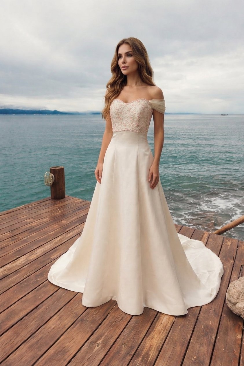 Vestido Romântico Ombro a Ombro