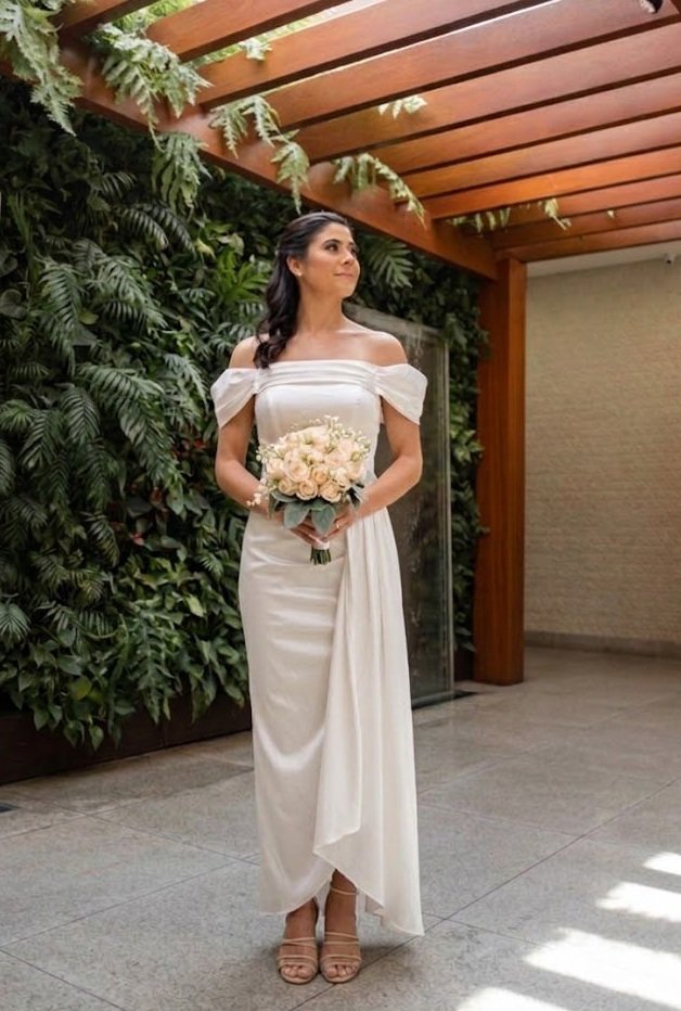 Elegância Off-Shoulder Minimalista