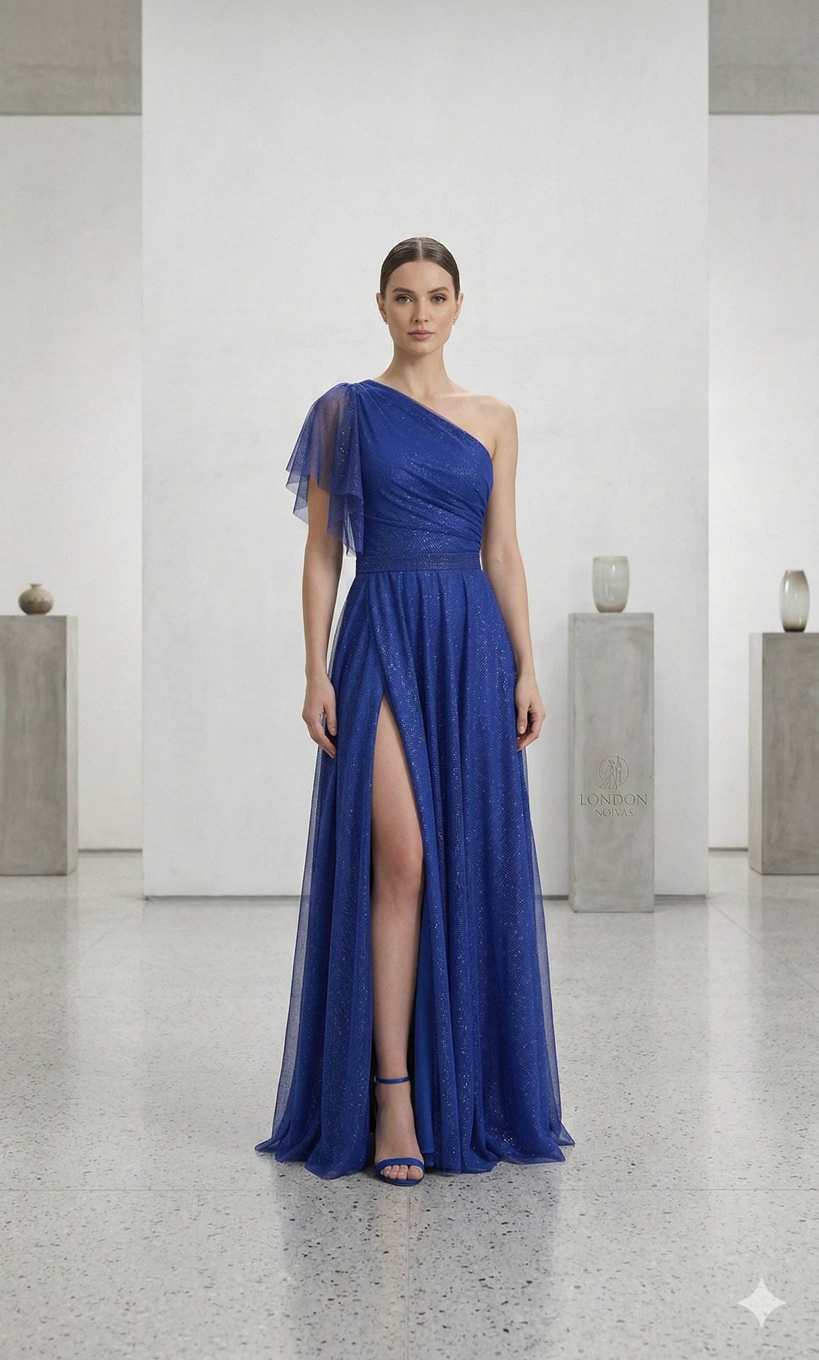 Elegância Azul Assimétrico