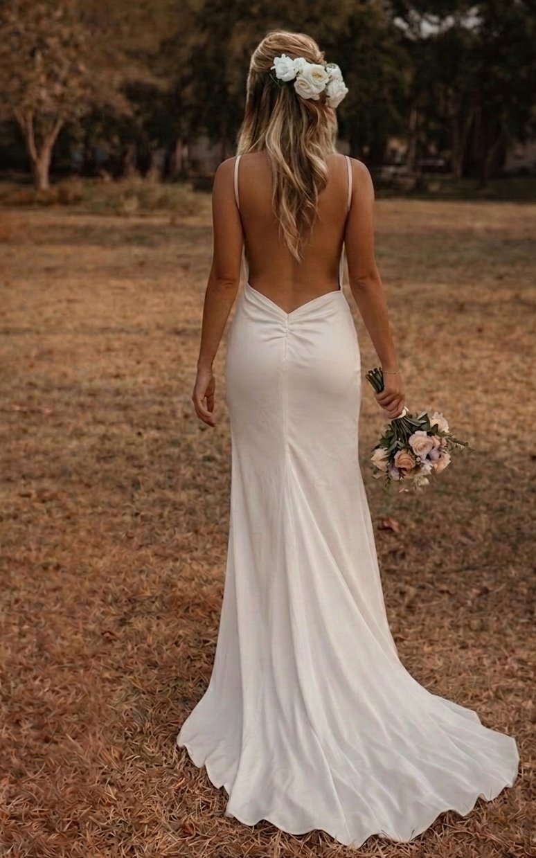 Vestido Minimalista com Cauda