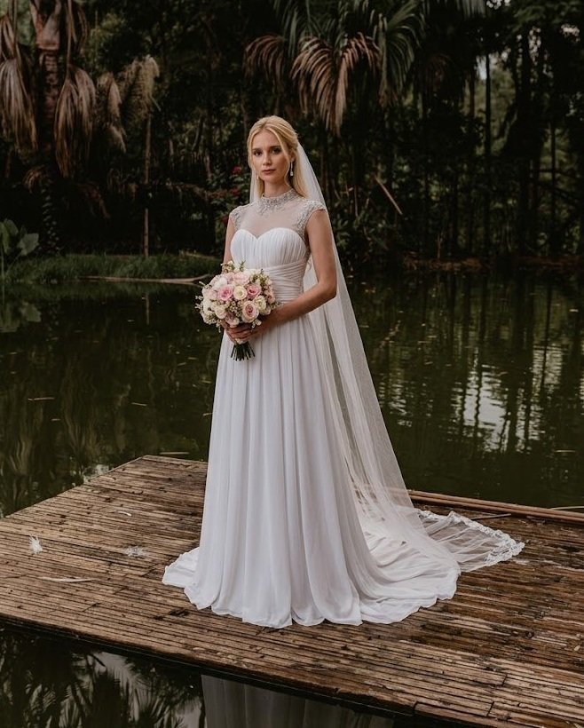 Vestido Elegante com Renda Delicada
