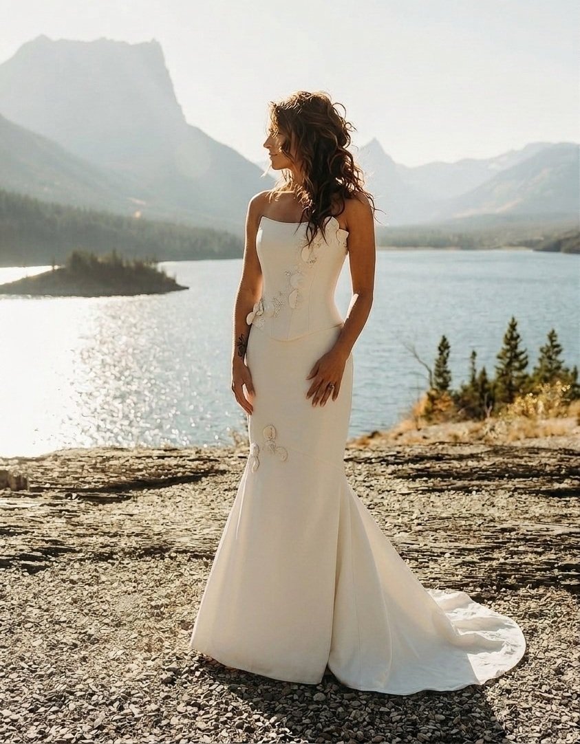Vestido Romântico com Apliques Florais